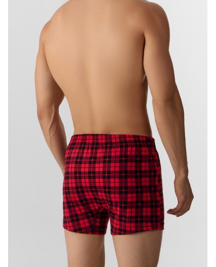 Трусы черная клетка на красном