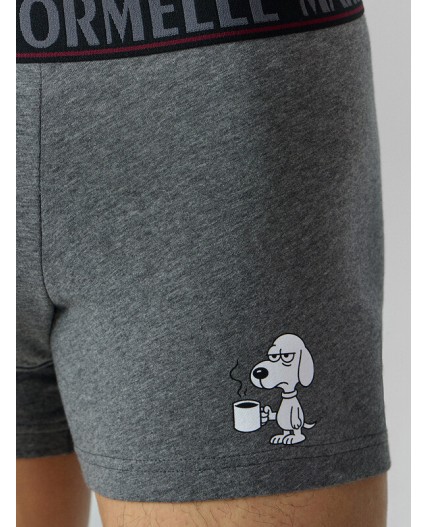 Трусы меланж темно-серый 4348-F +печать