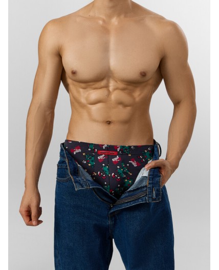 Трусы елки на черном