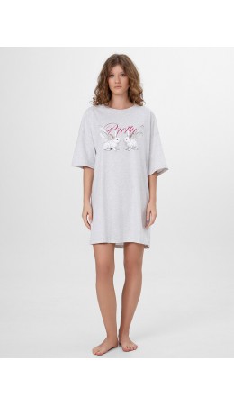 Туника серый меланж 4306-А +печать2