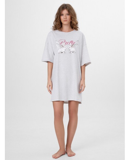 Туника серый меланж 4306-А +печать2