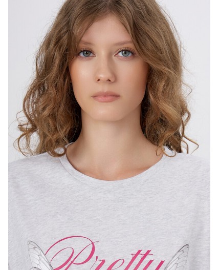 Туника серый меланж 4306-А +печать2