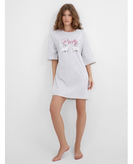 Туника серый меланж 4306-А +печать2