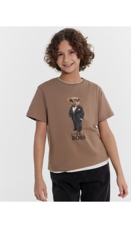 Футболка мокко +печать