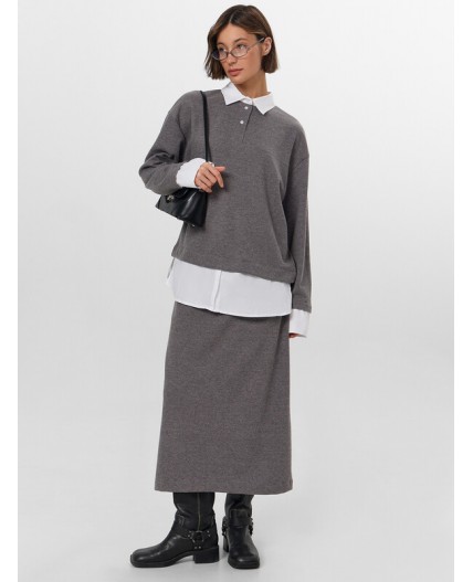 Юбка серый меланж Gulle 4654-D