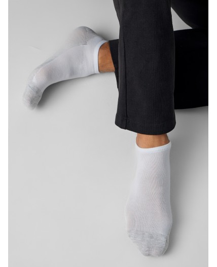 Носки белый /св.серый меланж