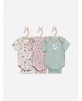 Боди котики с цветами на молочном +мята +цветочки на розовом