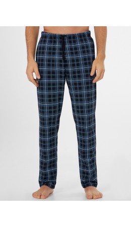 Брюки синяя клетка на черном