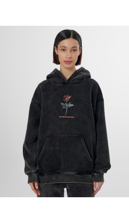 Худи ACID WASH черный +печать