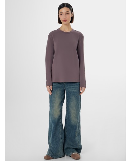 Лонгслив бордово -серый