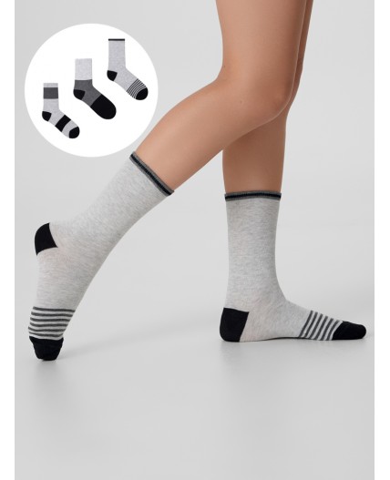 Носки св.серый меланж-3/