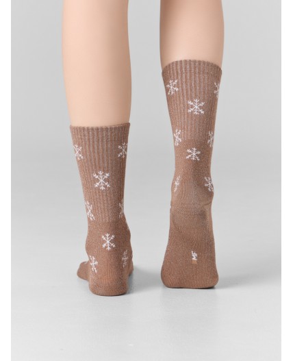 Носки карамель /серебр.люрекс