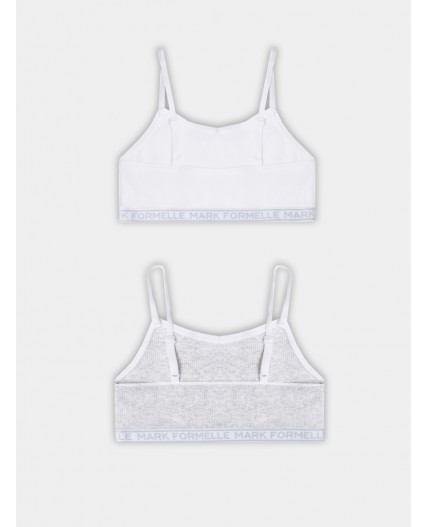 Топ белый +серый меланж 4306А