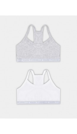 Топ белый +серый меланж 4306А