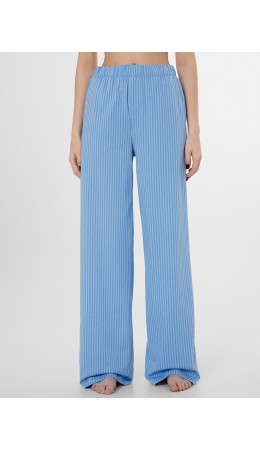 Брюки сине -голубая полоска +печать