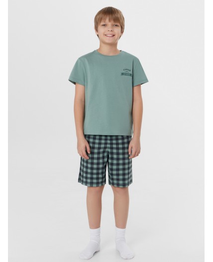 Комплект зеленая пастель +зеленая клетка