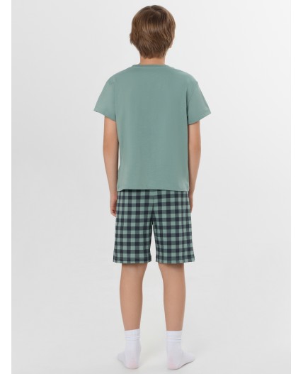 Комплект зеленая пастель +зеленая клетка