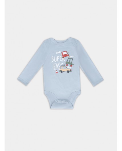 Боди морской +серо-голубой +тракторы на белом песке