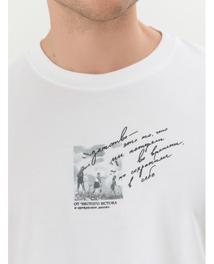 Футболка белый +печать7