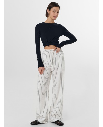 Брюки полоска на белом