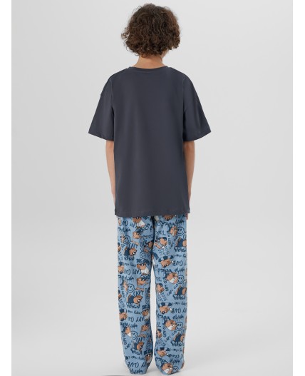 Комплект серый +крутые капибары на голубом