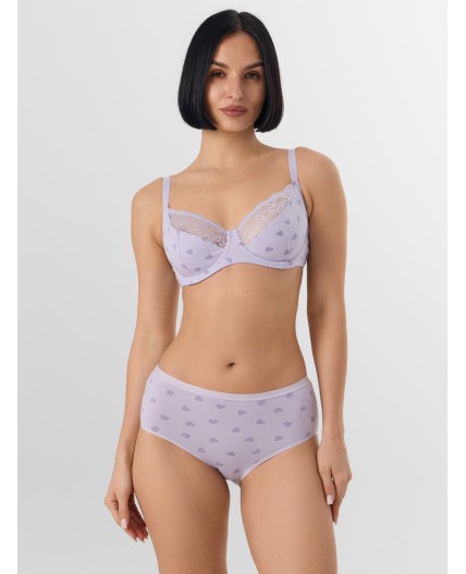 Трусы сердечки на сиреневом