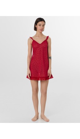 Сорочка сердечки на алом