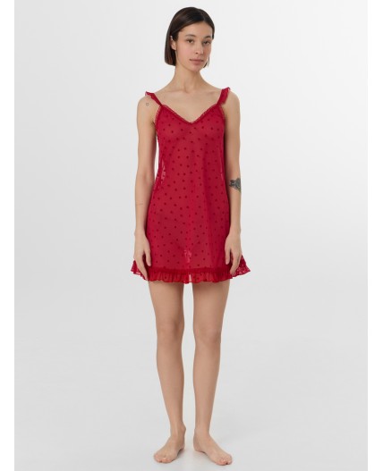 Сорочка сердечки на алом