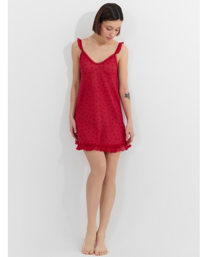 Сорочка сердечки на алом