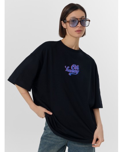 Футболка черный +печать3