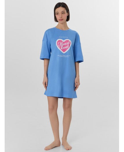 Туника сине -голубой +печать