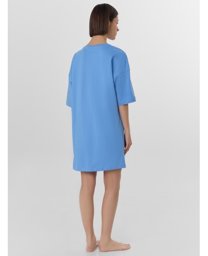 Туника сине -голубой +печать