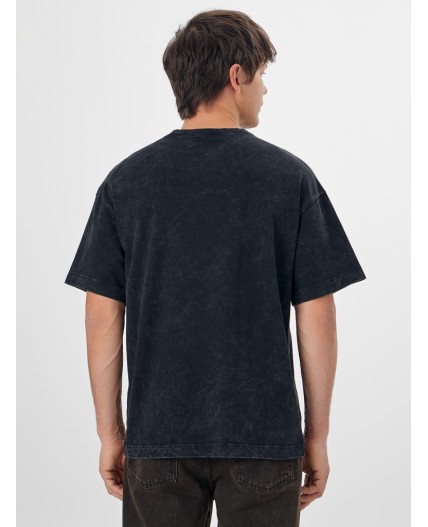 Футболка ACID WASH черный +печать