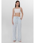 Брюки цветы на голубой полоске