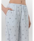 Брюки цветы на голубой полоске