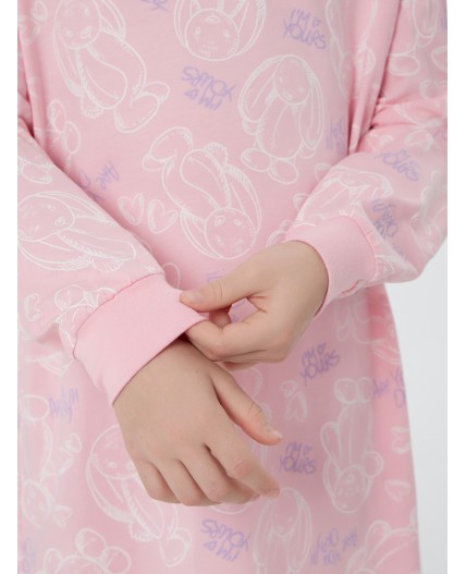 Сорочка милые зайчики на розовом