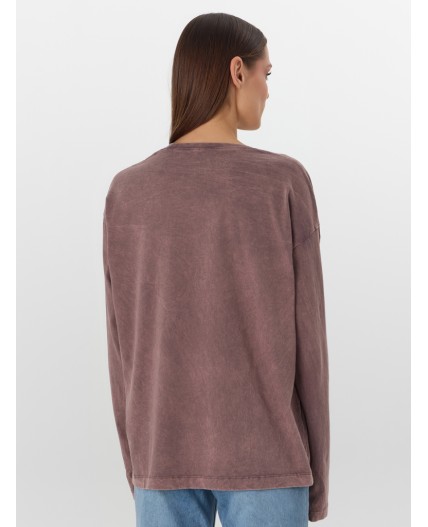 Джемпер ACID WASH бордово-серый