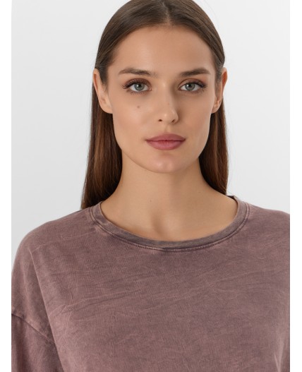 Джемпер ACID WASH бордово-серый