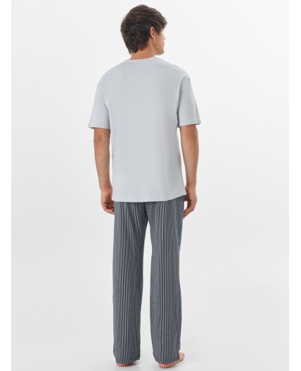 Комплект св.серый +полоска на глубоком синем