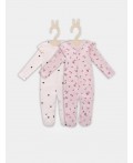 Комбинезон сердца на св.розовом +цветочки на розовом