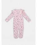 Комбинезон сердца на св.розовом +цветочки на розовом
