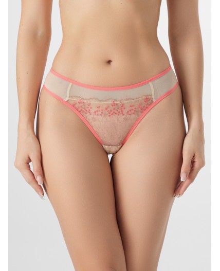 Трусы коралловые цветочки на пудре