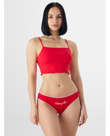 Трусы красный +печать