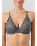 Бюстгальтер узор на темно -сером