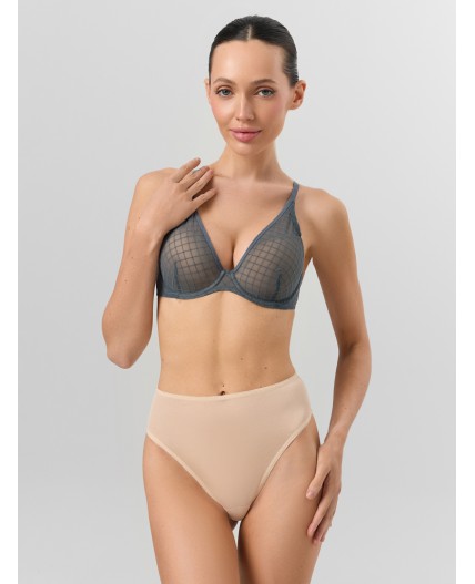 Бюстгальтер узор на темно -сером