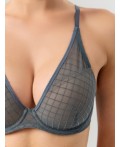 Бюстгальтер узор на темно -сером