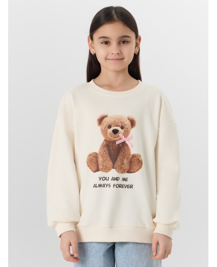 Свитшот молочный +печать1