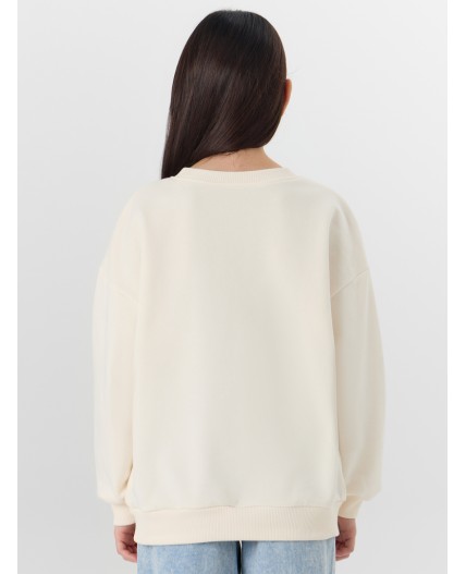 Свитшот молочный +печать1