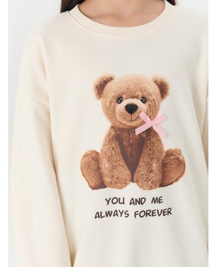 Свитшот молочный +печать1