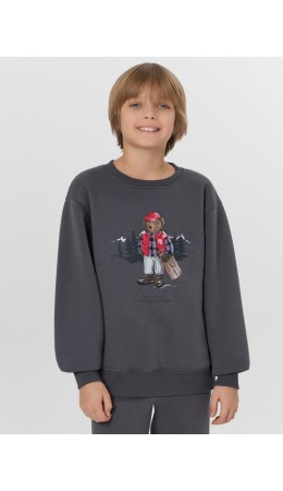 Джемпер серая жемчужина +печать